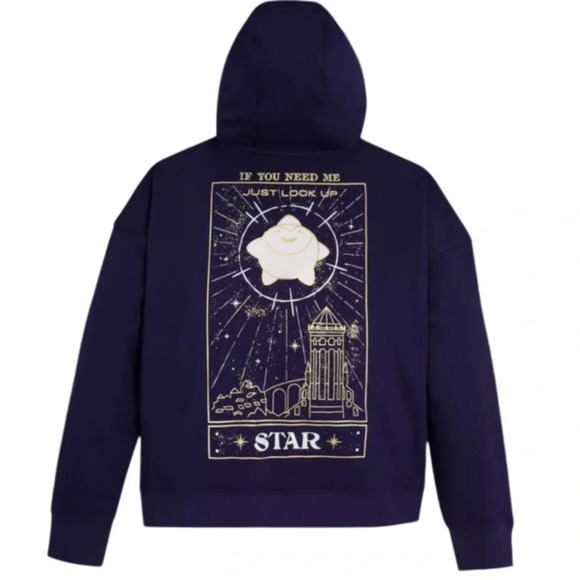 Disney Hoodie Womens Purple Gold Wish Star Look Up Half Zip Size Small - Picture 5 of 8